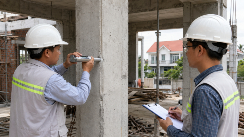 Cách kiểm tra cường độ bê tông hiện trường trên kết cấu công trình hiện hữu